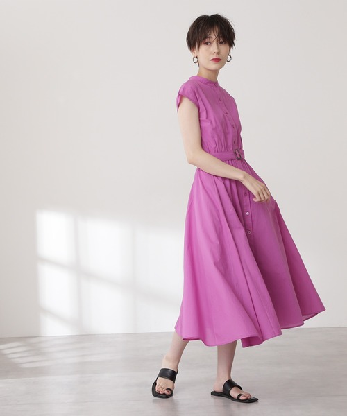 N.(N. Natural Beauty Basic)(エヌエヌナチュラルビューティーベーシック)の「バンドカラーブラウジングワンピース(ワンピース・レディース・グレー/ピンク/ブルー/ブルー系その他・SMALL/MEDIUM)」の10枚目の写真