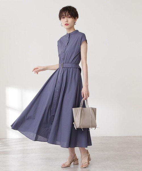 N.(N. Natural Beauty Basic)(エヌエヌナチュラルビューティーベーシック)の「バンドカラーブラウジングワンピース(ワンピース・レディース・グレー/ピンク/ブルー/ブルー系その他・SMALL/MEDIUM)」の8枚目の写真