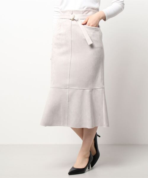 12Twelve Agenda（トゥエルブ　アジェンダ）の「フェイクスエードベルト付マーメイドスカート（スカート・レディース・ピンク/ブルー/グレイッシュベージュ/イエロー/ブラウン・S/M）」の3枚目の写真