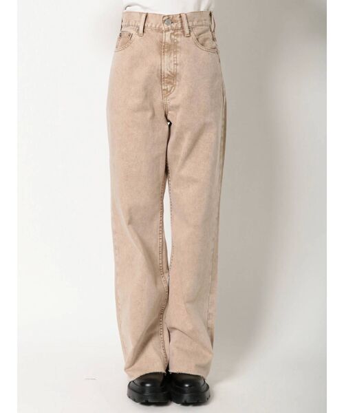 EVRIS（エヴリス）の「SIMPLE WIDE デニムパンツ（デニムパンツ・レディース・ベージュ/ライトブルー/カーキ・MEDIUM/SMALL）」の14枚目の写真