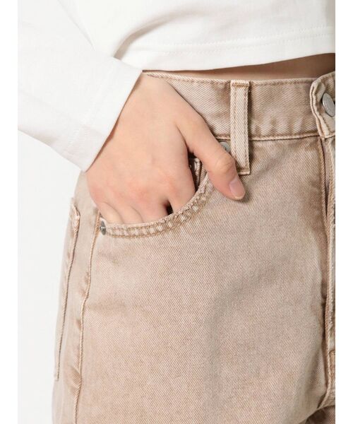 EVRIS（エヴリス）の「SIMPLE WIDE デニムパンツ（デニムパンツ・レディース・ベージュ/ライトブルー/カーキ・MEDIUM/SMALL）」の19枚目の写真