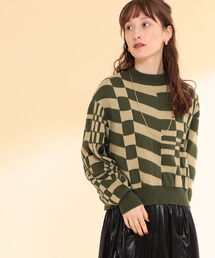 Ray BEAMS | Ray BEAMS / ジオメトリック ハイネック ニット(ニット/セーター)