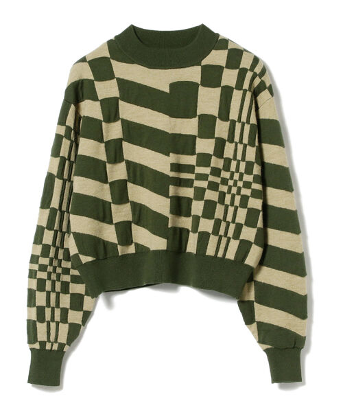 Ray BEAMS（レイビームス）の「Ray BEAMS / ジオメトリック ハイネック ニット（ニット/セーター・レディース・ブラック/グリーン・ONE SIZE）」の15枚目の写真