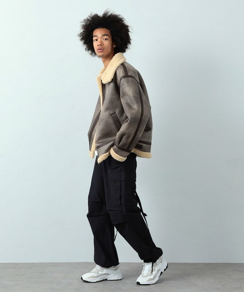 ※ALPHA（アルファ）の「B-3ブルゾン/ボアブルゾン/フェイクムートン【旧モデル】（ムートンコート・メンズ・ブラック/ブラウン/ブラウン系その他・SMALL/MEDIUM/LARGE/X-LARGE）」の17枚目の写真