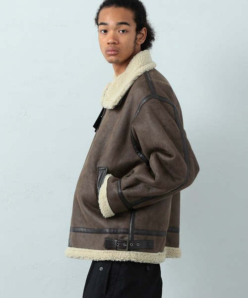 ※ALPHA（アルファ）の「B-3ブルゾン/ボアブルゾン/フェイクムートン【旧モデル】（ムートンコート・メンズ・ブラック/ブラウン/ブラウン系その他・SMALL/MEDIUM/LARGE/X-LARGE）」の19枚目の写真