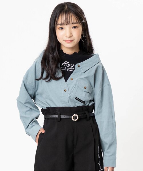 algy（アルジー）の「/コーデュロイドッキングシャツ（シャツ/ブラウス・キッズ・アイボリー/ピンク/サックスブルー・XXX-SMALL/XX-SMALL/X-SMALL/SMALL/MEDIUM）」の3枚目の写真