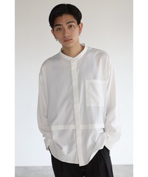 CREARE -LINO- | 【2021秋冬】とろみ レイヤード風 バンドーカラーシャツ(シャツ/ブラウス)