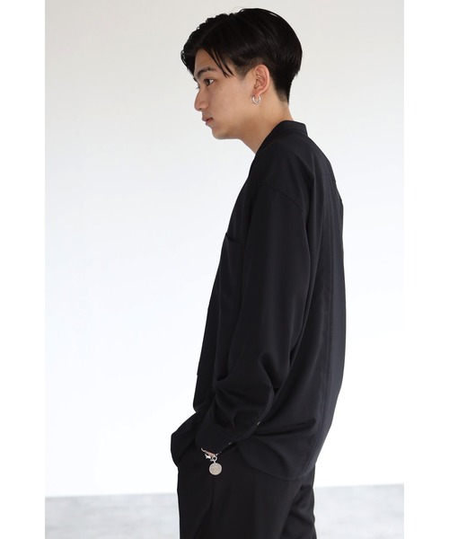 CREARE -LINO-(クレアーレリノ)の「とろみ レイヤード風 バンドーカラーシャツ(シャツ/ブラウス・メンズ・ホワイト/ブラック/ダークブラウン・M/L)」の16枚目の写真