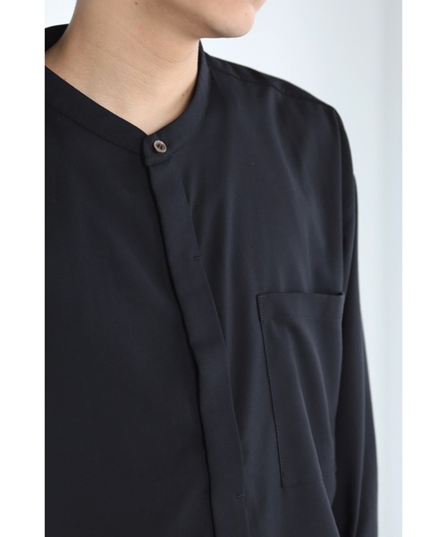 CREARE -LINO-(クレアーレリノ)の「とろみ レイヤード風 バンドーカラーシャツ(シャツ/ブラウス・メンズ・ホワイト/ブラック/ダークブラウン・M/L)」の19枚目の写真