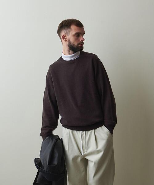 Steven Alan(スティーブンアラン)の「<Steven Alan> MULE SADDLE SHOULDER CREW NECK KNIT-LOOSE/ニット(ニット/セーター・メンズ・ベージュ/ダークブラウン/ダークグリーン/オリーブ・S/L/M/XL)」の11枚目の写真