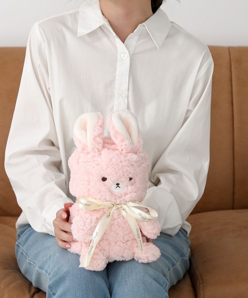 ファンシーアラモード うさぎ くま ピンク ニット ブランケット ファンシーアラモード うさぎ くま ピンク ニット ブランケット