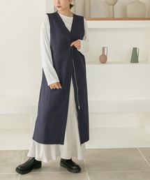 Vネックジャンパースカート/ジレ