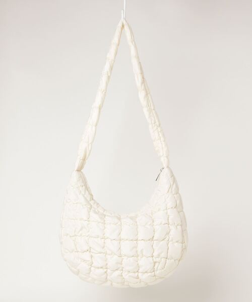 WEGO（ウィゴー）の「WEGO/シャーリングショルダーバッグ（ショルダーバッグ・レディース・オフホワイト/ブラック・FREE）」の5枚目の写真