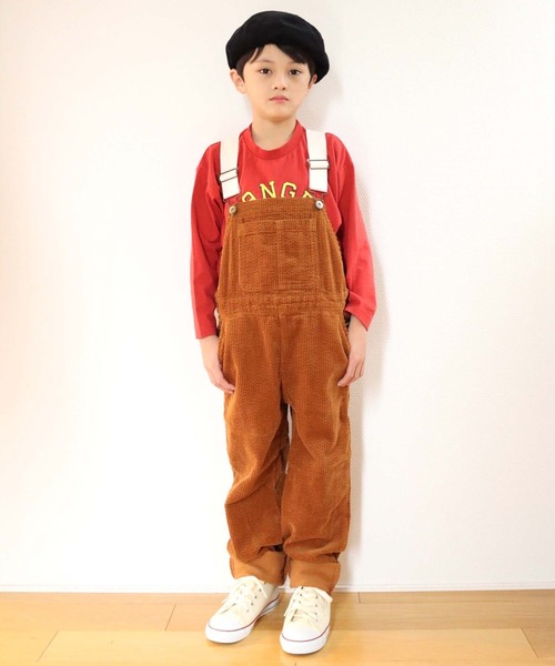 CIAOPANIC TYPY(チャオパニックティピー)の「【KIDS】コーデュロイワイドサロペット(サロペット/オーバーオール・キッズ・カーキ/アイボリー/キャメル・MEDIUM/SMALL/X-LARGE/LARGE/XX-LARGE)」の18枚目の写真