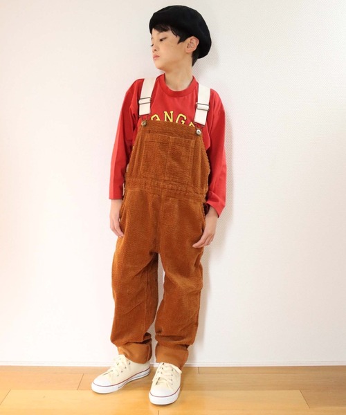 CIAOPANIC TYPY(チャオパニックティピー)の「【KIDS】コーデュロイワイドサロペット(サロペット/オーバーオール・キッズ・カーキ/アイボリー/キャメル・MEDIUM/SMALL/X-LARGE/LARGE/XX-LARGE)」の16枚目の写真