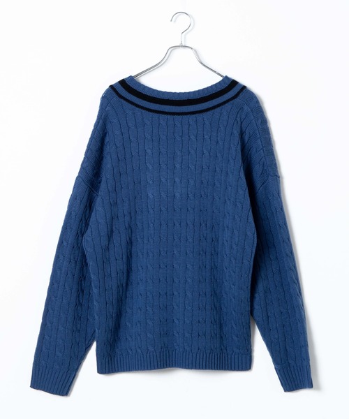 WEGO（ウィゴー）の「WEGO/ケーブルチルデンセーター（ニット/セーター・メンズ・ホワイト/ブラック/ベージュ/ブルー系その他・MEDIUM/LARGE）」の5枚目の写真