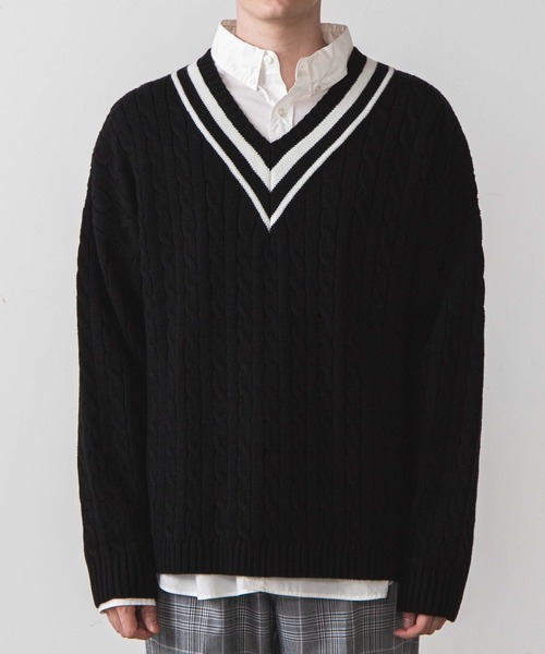 WEGO（ウィゴー）の「WEGO/ケーブルチルデンセーター（ニット/セーター・メンズ・ホワイト/ブラック/ベージュ/ブルー系その他・MEDIUM/LARGE）」の18枚目の写真