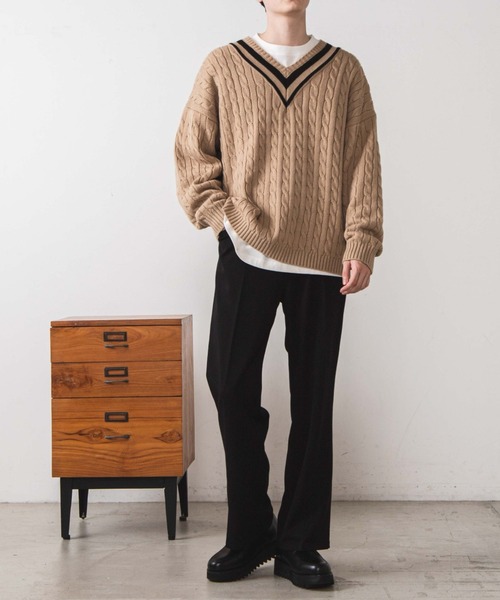 WEGO（ウィゴー）の「WEGO/ケーブルチルデンセーター（ニット/セーター・メンズ・ホワイト/ブラック/ベージュ/ブルー系その他・MEDIUM/LARGE）」の10枚目の写真