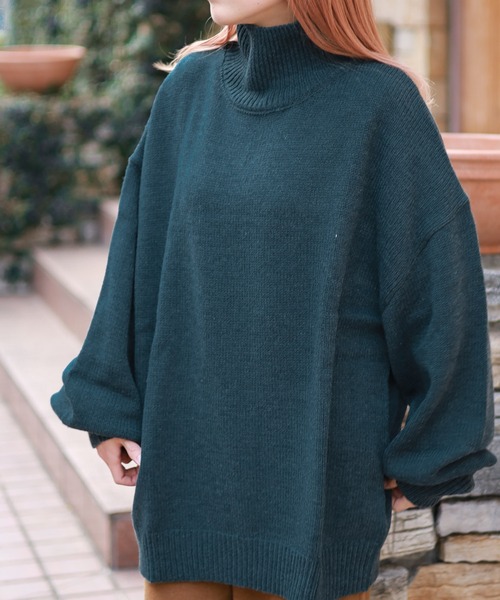 Bling Leads(ブリングリーズ)の「5ゲージ オーバーサイズハイネックニット(ニット/セーター・レディース・ブラック/ブラウン/グリーン/ベージュ・LARGE/MEDIUM/X-LARGE/SMALL)」の14枚目の写真