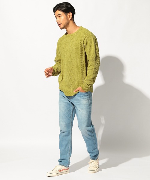 BAYFLOW(ベイフロー)の「【WEB限定】ケーブルニットプルオーバー(ニット/セーター・メンズ・ネイビー/グリーン/ベージュ/イエロー・LARGE/MEDIUM)」の17枚目の写真