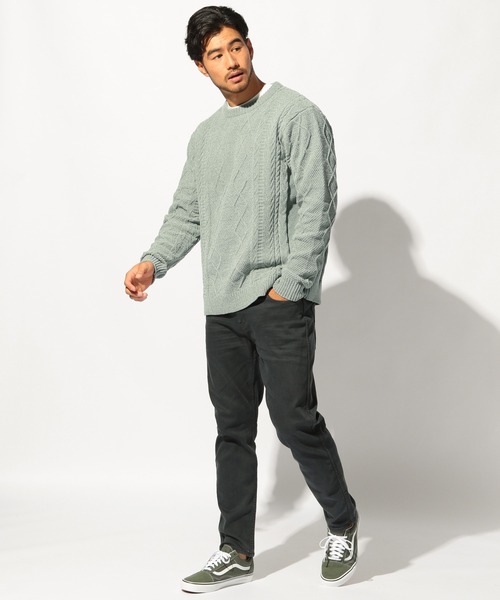 BAYFLOW(ベイフロー)の「【WEB限定】ケーブルニットプルオーバー(ニット/セーター・メンズ・ネイビー/グリーン/ベージュ/イエロー・LARGE/MEDIUM)」の15枚目の写真