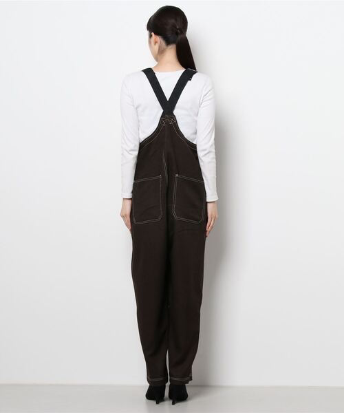 Samansa Mos2 blue（サマンサモスモスブルー）の「フロントジップサロペット（サロペット/オーバーオール・レディース・ブラウン/ブラック/ライトベージュ・ﾌﾘ-）」の5枚目の写真