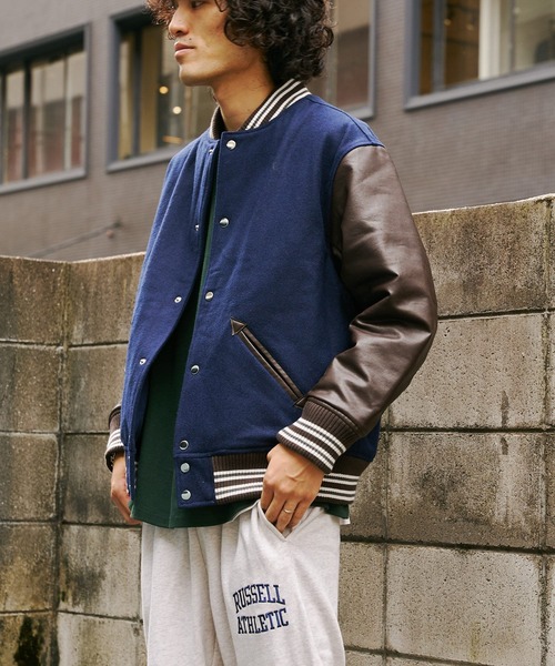 CPCM(シーピーシーエム)の「ラインリブメルトンスタジャン(スタジャン・メンズ・ブラック/ネイビー/ブラウン/グリーン・LARGE/MEDIUM)」の4枚目の写真