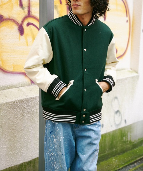 CPCM(シーピーシーエム)の「ラインリブメルトンスタジャン(スタジャン・メンズ・ブラック/ネイビー/ブラウン/グリーン・LARGE/MEDIUM)」の3枚目の写真