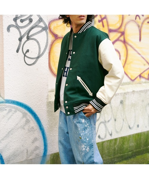 CPCM(シーピーシーエム)の「ラインリブメルトンスタジャン(スタジャン・メンズ・ブラック/ネイビー/ブラウン/グリーン・LARGE/MEDIUM)」の8枚目の写真