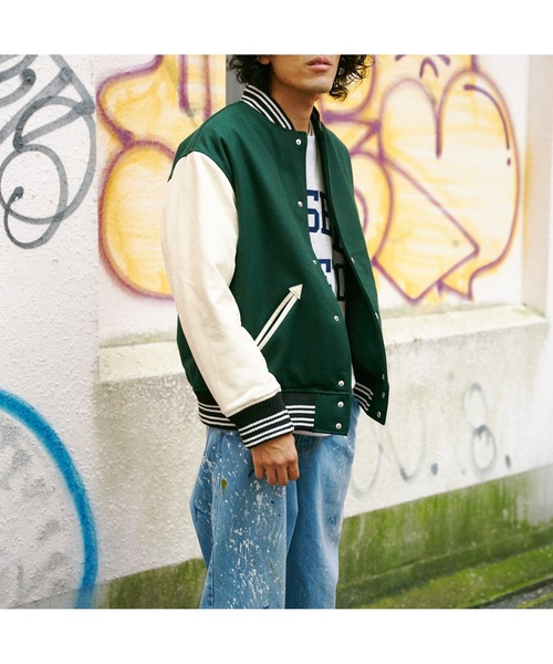 CPCM(シーピーシーエム)の「ラインリブメルトンスタジャン(スタジャン・メンズ・ブラック/ネイビー/ブラウン/グリーン・LARGE/MEDIUM)」の14枚目の写真