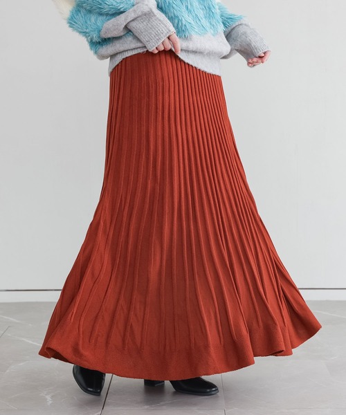 n'OrLABEL（ノアールレーベル）の「『あぜ編みニットフレアスカート』（スカート・レディース・ブラック/グリーン/マスタード/プラム/オレンジ/ナチュラル/グレー・1/2）」の7枚目の写真