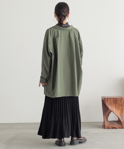 n'OrLABEL（ノアールレーベル）の「『あぜ編みニットフレアスカート』（スカート・レディース・ブラック/グリーン/マスタード/プラム/オレンジ/ナチュラル/グレー・1/2）」の15枚目の写真