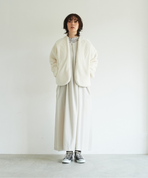 note et silence (ノートエシロンス)の「【 AMB100貨 】サキソニーノースリワンピース(ワンピース・レディース・ネイビー/キナリ/テラコッタ・1/2)」の18枚目の写真