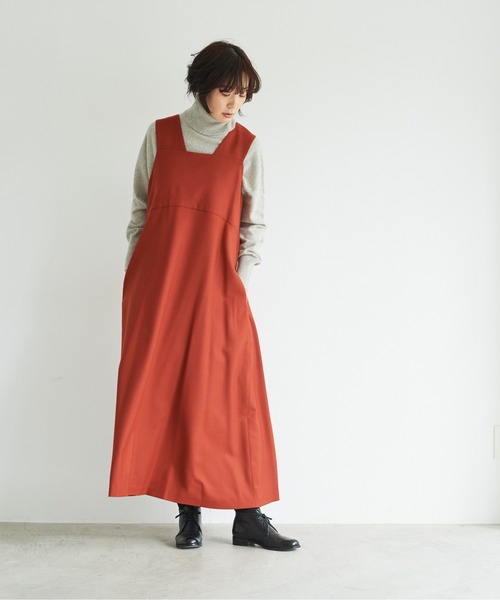 note et silence (ノートエシロンス)の「【 AMB100貨 】サキソニーノースリワンピース(ワンピース・レディース・ネイビー/キナリ/テラコッタ・1/2)」の21枚目の写真