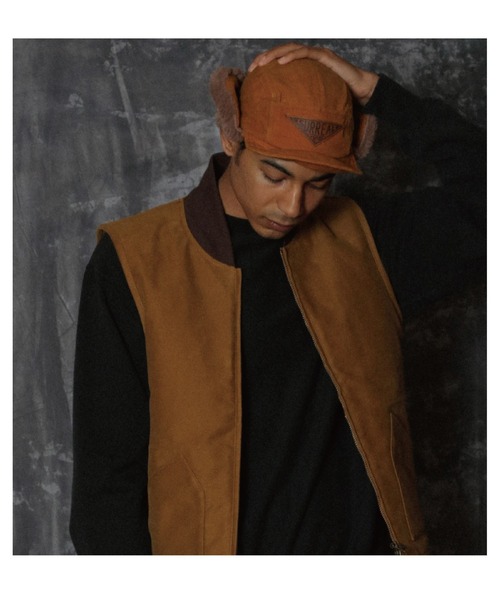 SURREAL（シュルリアル）の「【SURREAL/シュルリアル】Eagle_Oiled Waxed Cotton Boa Cap（キャップ・メンズ・ブラック/ブラウン/オレンジ・FREE）」の4枚目の写真