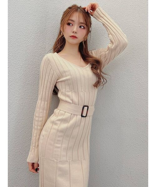 RESEXXY（リゼクシー）の「タイトミディニットワンピース（ワンピース・レディース・ブラック/ベージュ/ブルー/モカ・FREE）」の10枚目の写真