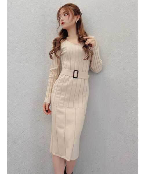 RESEXXY（リゼクシー）の「タイトミディニットワンピース（ワンピース・レディース・ブラック/ベージュ/ブルー/モカ・FREE）」の11枚目の写真