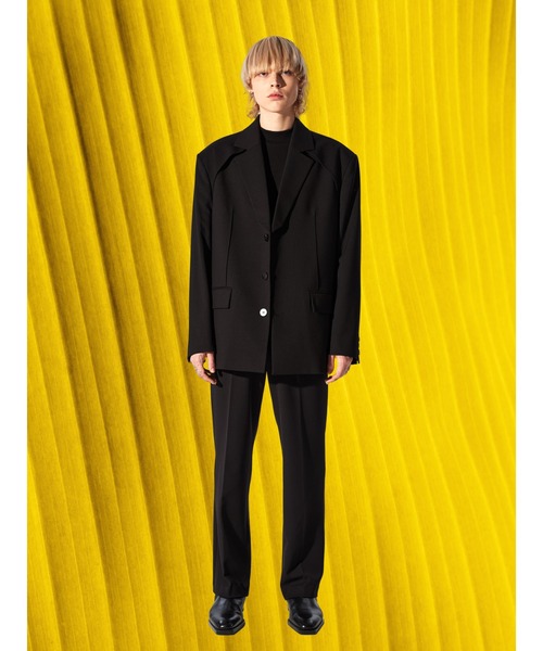 ADD SEOUL（エーディーディーソウル）の「【ADD SEOUL】AVANTGARDE FLAP BLAZER / アヴァンギャルド オーバーサイズ フラップ テーラードジャケット / セットアップ対応（テーラードジャケット・メンズ・ブラック・MEDIUM/LARGE）」の2枚目の写真