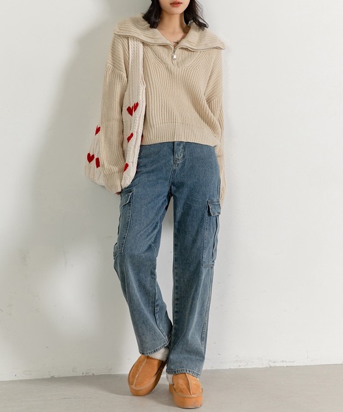 DAY CLOSET(デイ クローゼット)の「【non-no1.2月合併号掲載】レディース ハイネック/セーラーカラー2WAYニットセータートップス 秋冬(ニット/セーター・レディース・ブラック/ベージュ/ブラウン・ONE SIZE)」の9枚目の写真