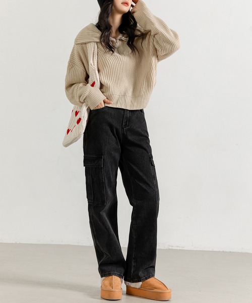 DAY CLOSET(デイ クローゼット)の「【non-no1.2月合併号掲載】レディース ハイネック/セーラーカラー2WAYニットセータートップス 秋冬(ニット/セーター・レディース・ブラック/ベージュ/ブラウン・ONE SIZE)」の7枚目の写真