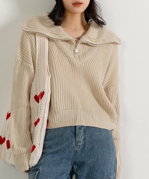 DAY CLOSET(デイ クローゼット)の「【non-no1.2月合併号掲載】レディース ハイネック/セーラーカラー2WAYニットセータートップス 秋冬(ニット/セーター・レディース・ブラック/ベージュ/ブラウン・ONE SIZE)」の15枚目の写真