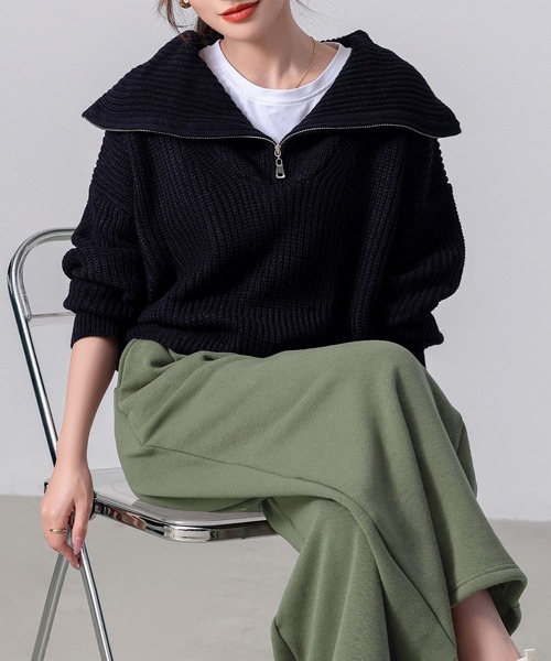 DAY CLOSET(デイ クローゼット)の「【non-no1.2月合併号掲載】レディース ハイネック/セーラーカラー2WAYニットセータートップス 秋冬(ニット/セーター・レディース・ブラック/ベージュ/ブラウン・ONE SIZE)」の18枚目の写真