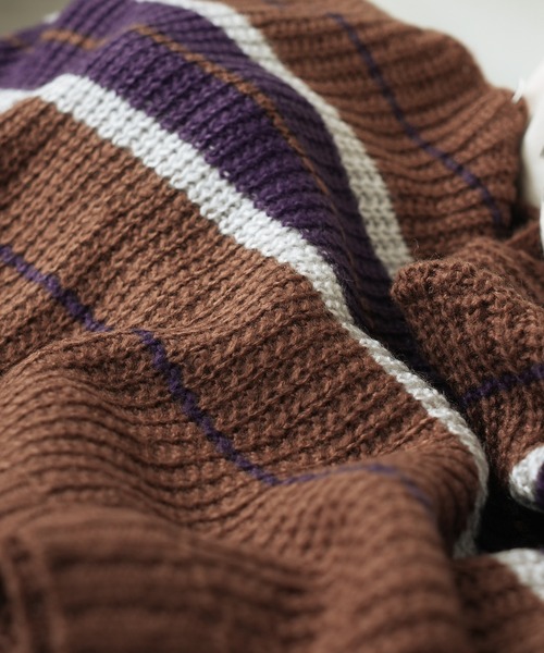 c.u.l(シーユーエル)の「マルチボーダークロップド丈ニット culw139(ニット/セーター・レディース・ブラウン・FREE)」の17枚目の写真