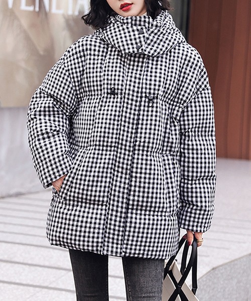 Grandeir（グランディール）の「ギンガムチェック柄 中綿 ダウン