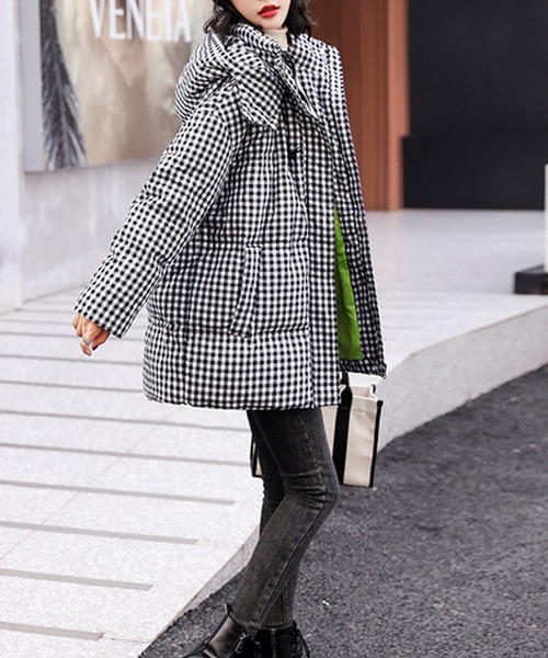 Grandeir（グランディール）の「ギンガムチェック柄 中綿 ダウン