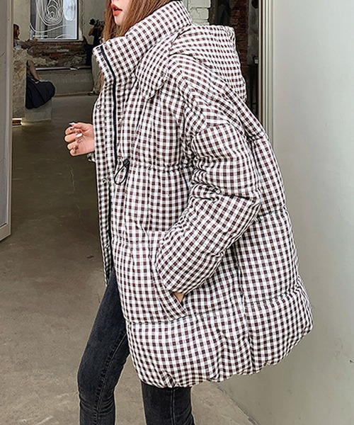 Grandeir（グランディール）の「ギンガムチェック柄 中綿 ダウン