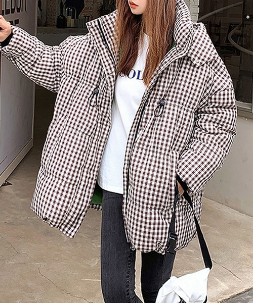 Grandeir（グランディール）の「ギンガムチェック柄 中綿 ダウン