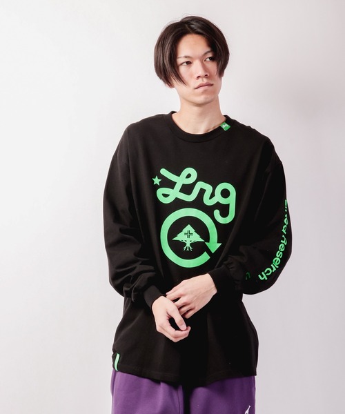 LRG(エルアールジー)の「LRG ロゴプリントロングスリーブTシャツ(Tシャツ/カットソー・メンズ・グレー/バーガンディー/ブラック・L/XL/M/2XL)」の2枚目の写真