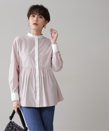 N.（N. Natural Beauty Basic） | ◆ペプラムバンドカラーシャツ(シャツ/ブラウス)