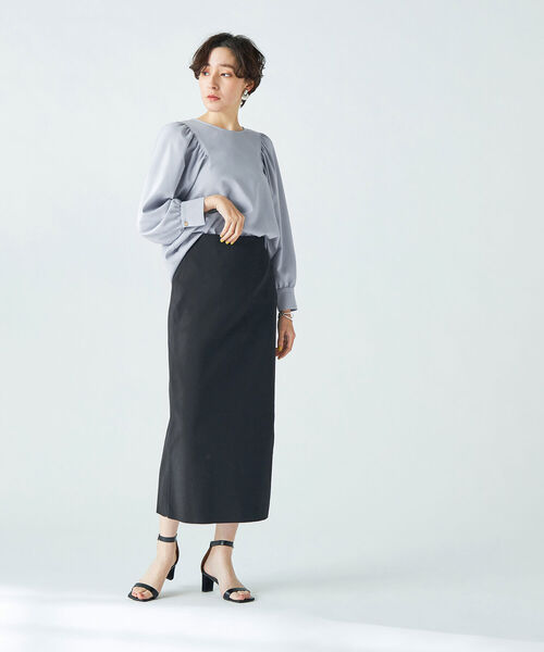 NOLLEY’S Sophi(ノーリーズソフィ)の「ストレッチジョーゼットギャザースリーブブラウス(シャツ/ブラウス・レディース・ベージュ/オフホワイト/グレイッシュブルー・38)」の20枚目の写真